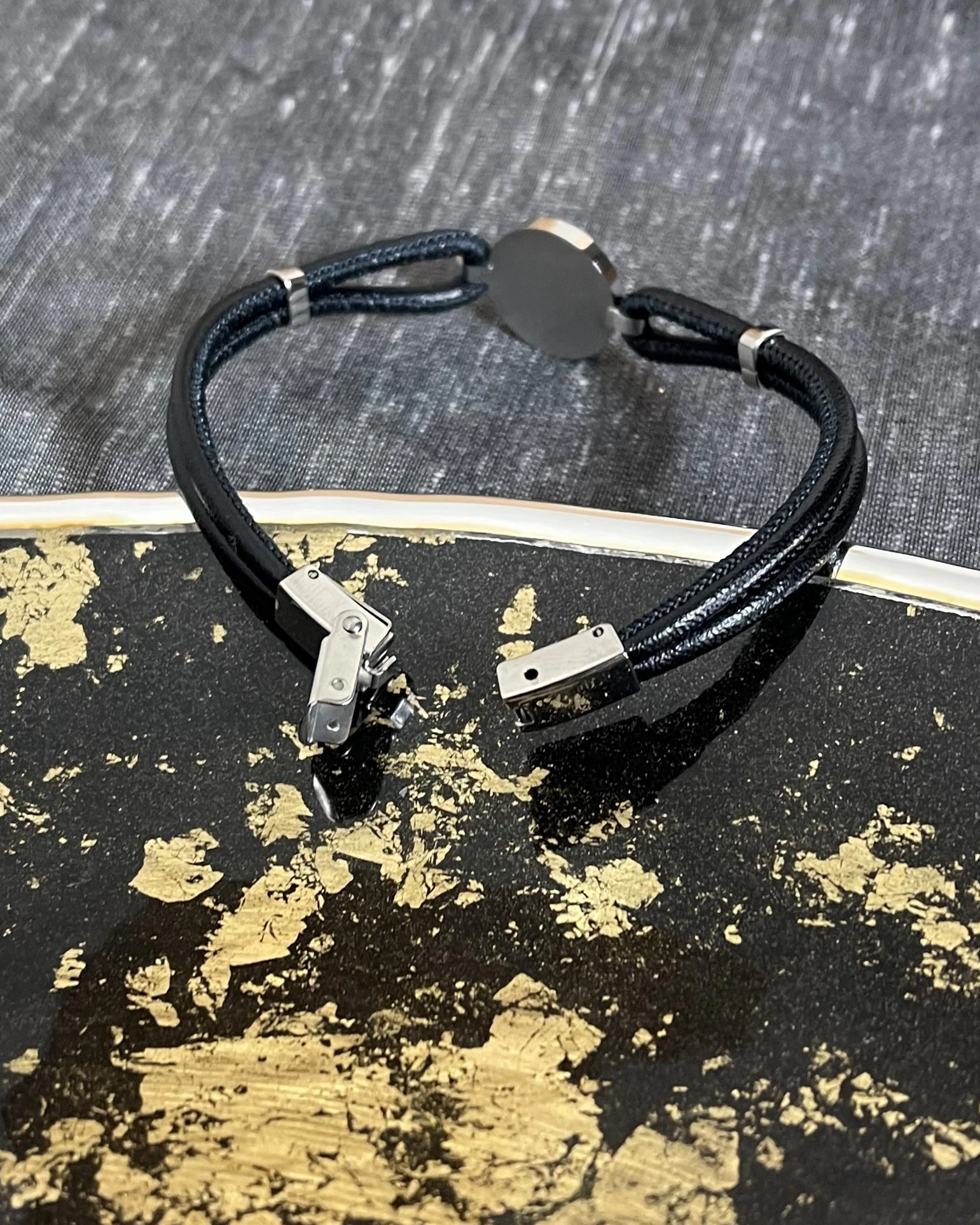 Yukiko bracciale acciaio e pelle cod:  KBRD1231