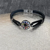 Yukiko bracciale acciaio e pelle cod:  KBRD1231