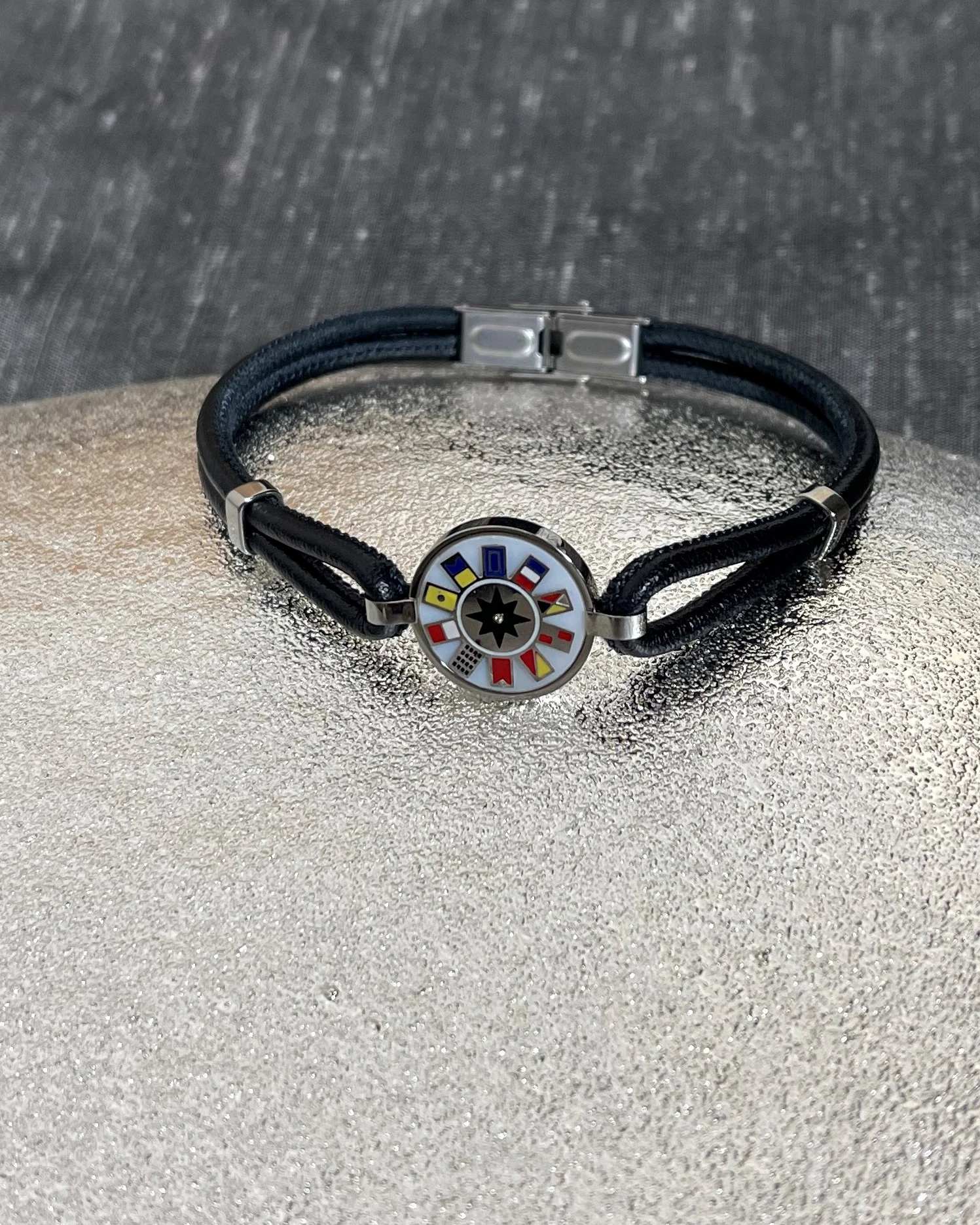 Yukiko bracciale acciaio e pelle cod:  KBRD1231