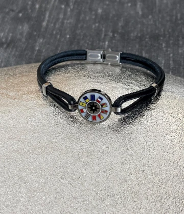 Yukiko bracciale acciaio e pelle cod:  KBRD1231