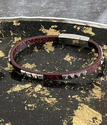 Sector bracciale in pelle e acciaio cod:  SADP03