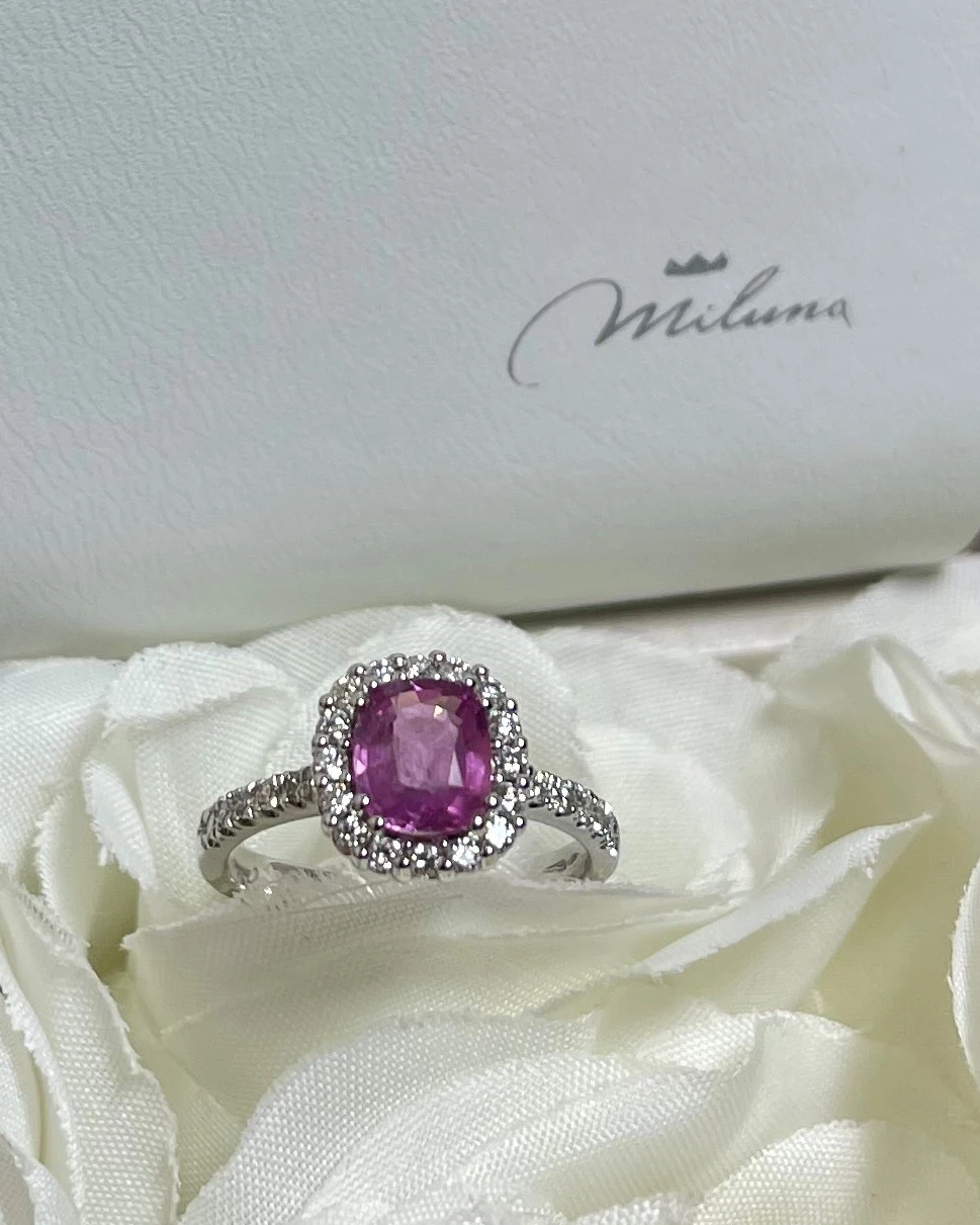 013 Miluna Anello oro con Zaffiro e brillanti cod: LID3495