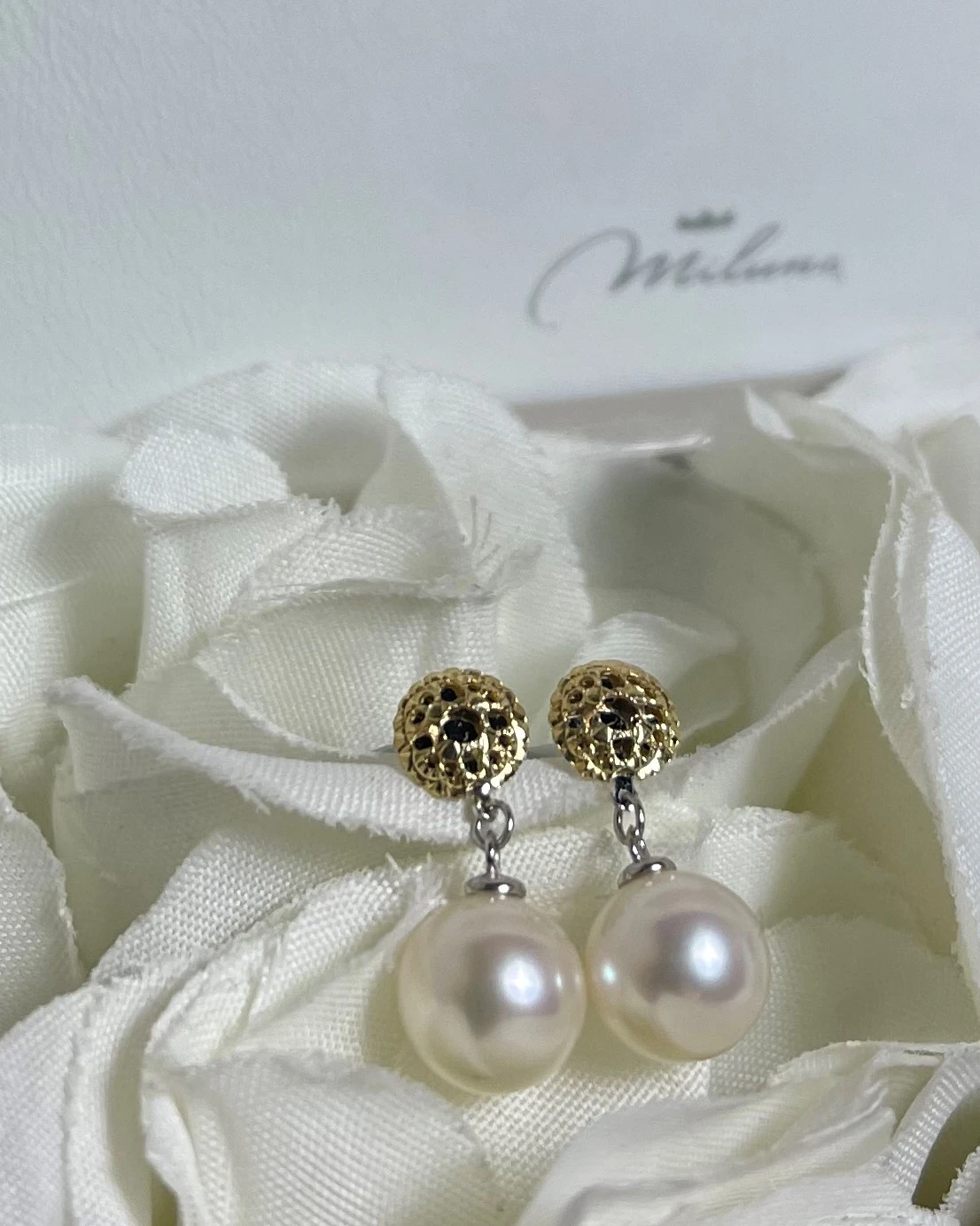 013 Miluna Orecchini  in oro con Perle cod: PER254BG