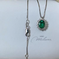 013 MIluna Collana oro bianco con smeraldo e brillanti cod: CLD4134