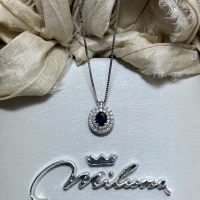013 Miluna Collana oro bianco con zaffiro e brillanti cod: CLD4328