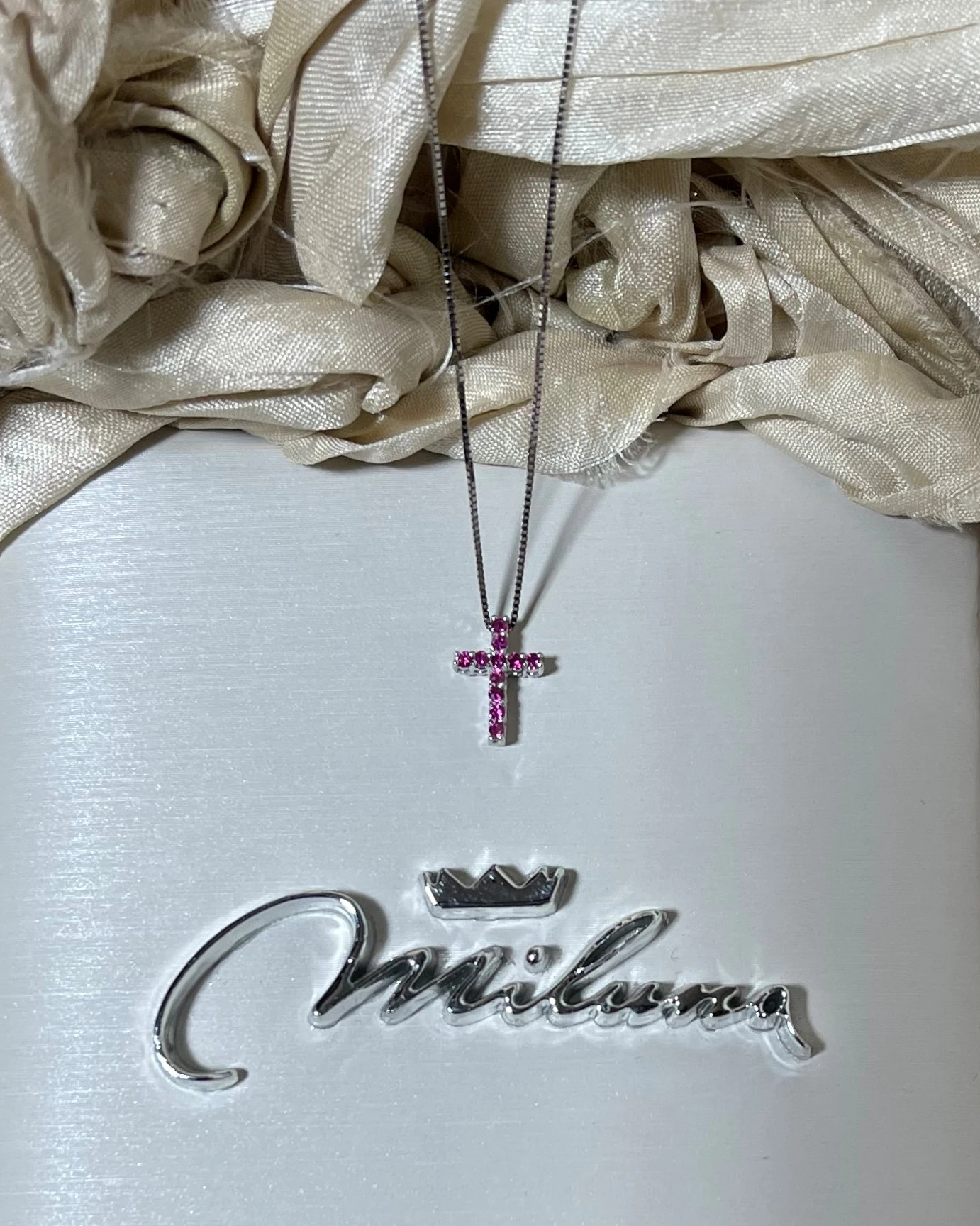 013 Miluna Collana oro bianco con Rubini cod: CLD4262