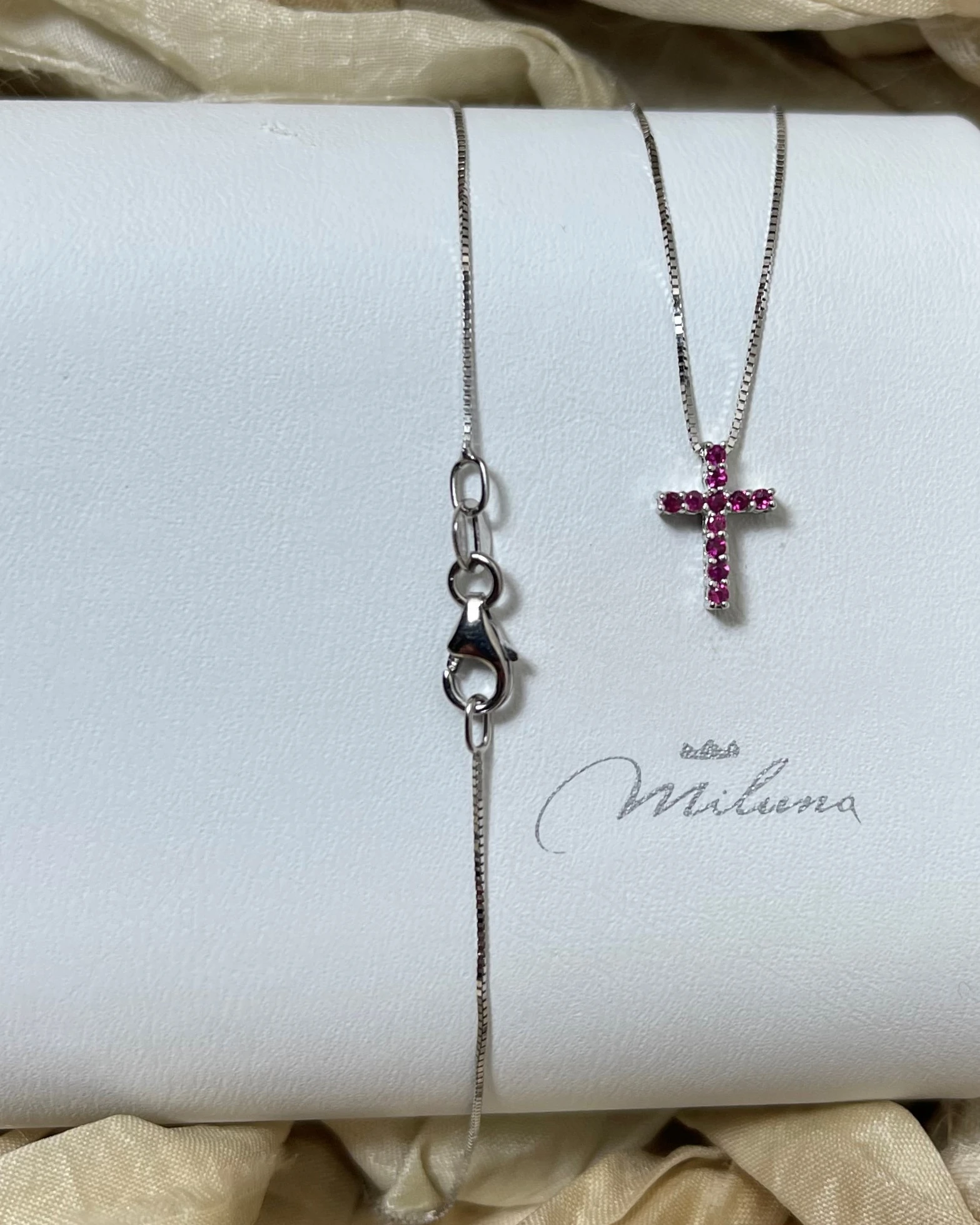 013 Miluna Collana oro bianco con Rubini cod: CLD4262