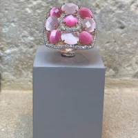 Anello argento rosa con zirconi  cod: kr6047