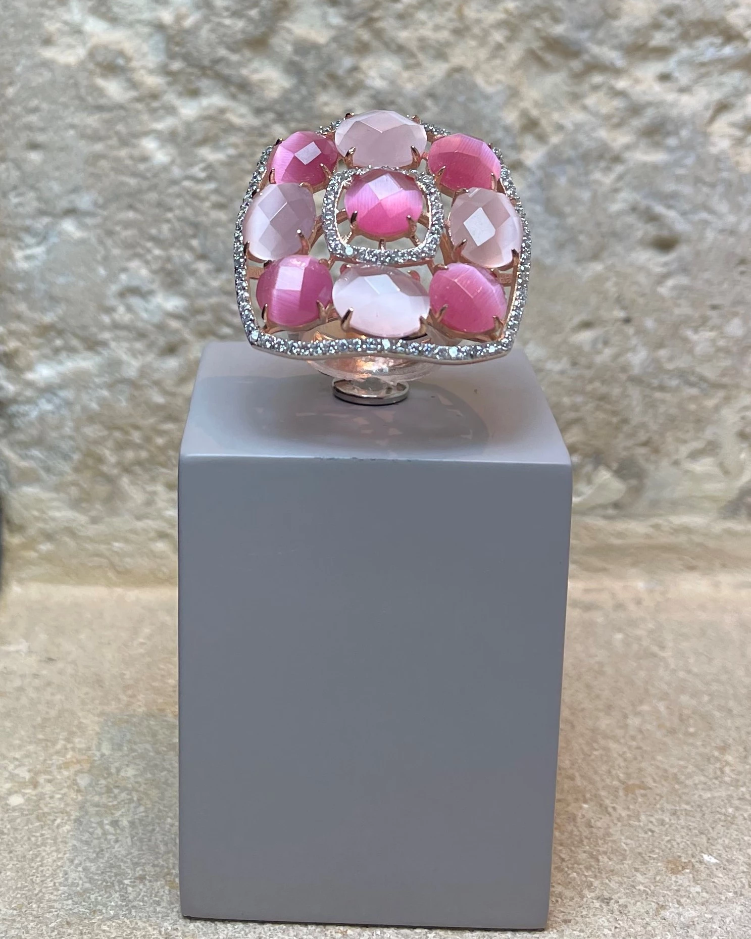 Anello argento rosa con zirconi  cod: kr6047
