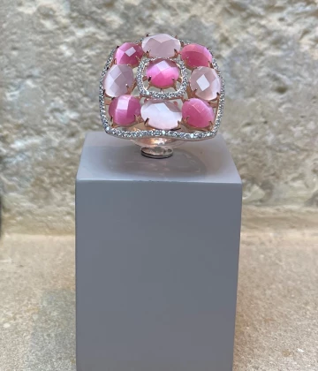 Anello argento rosa con zirconi  cod: kr6047
