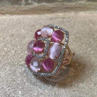 Anello argento rosa con zirconi  cod: kr6047