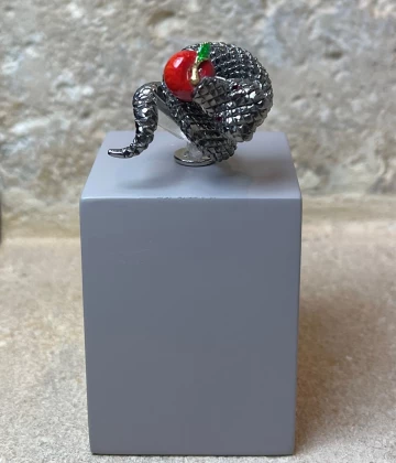 Anello argento brunito con zirconi cod: AN03044B