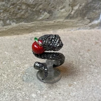 Anello argento brunito con zirconi cod: AN03044B