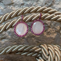 Orecchini argento rosa con quarzo e zirconi cod: ESOR506