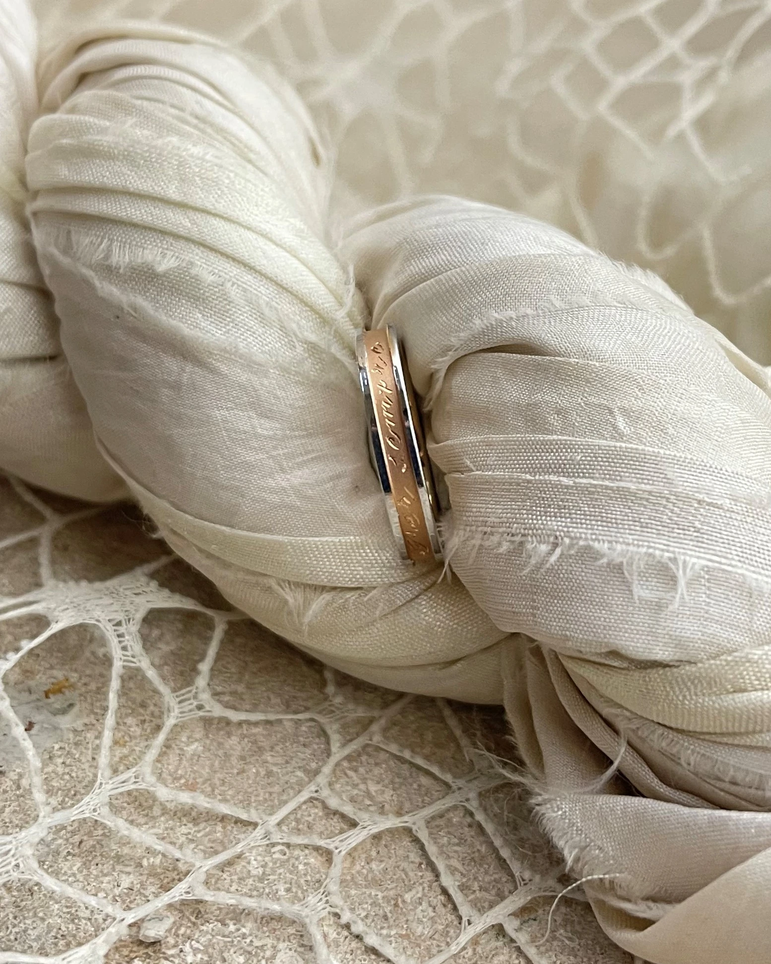 015 Anteo fede in oro bianco e rosa cod: 0804BIc