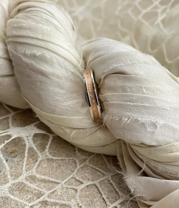 015 Anteo fede in oro bianco e rosa cod: 0804BIc