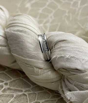 015 Anteo fede in oro bianco con brillanti  cod: T141