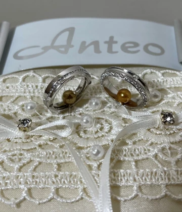 015 Anteo fede in oro bianco con brillanti  cod: 0502