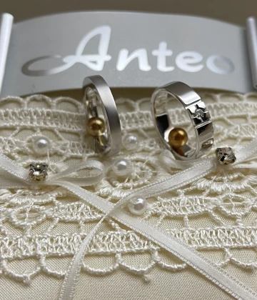 015 Anteo fede in oro bianco con brillanti  cod: T131/1