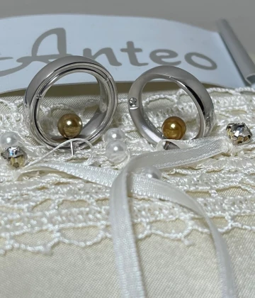 015 Anteo fede in oro bianco con brillanti  cod: 0030