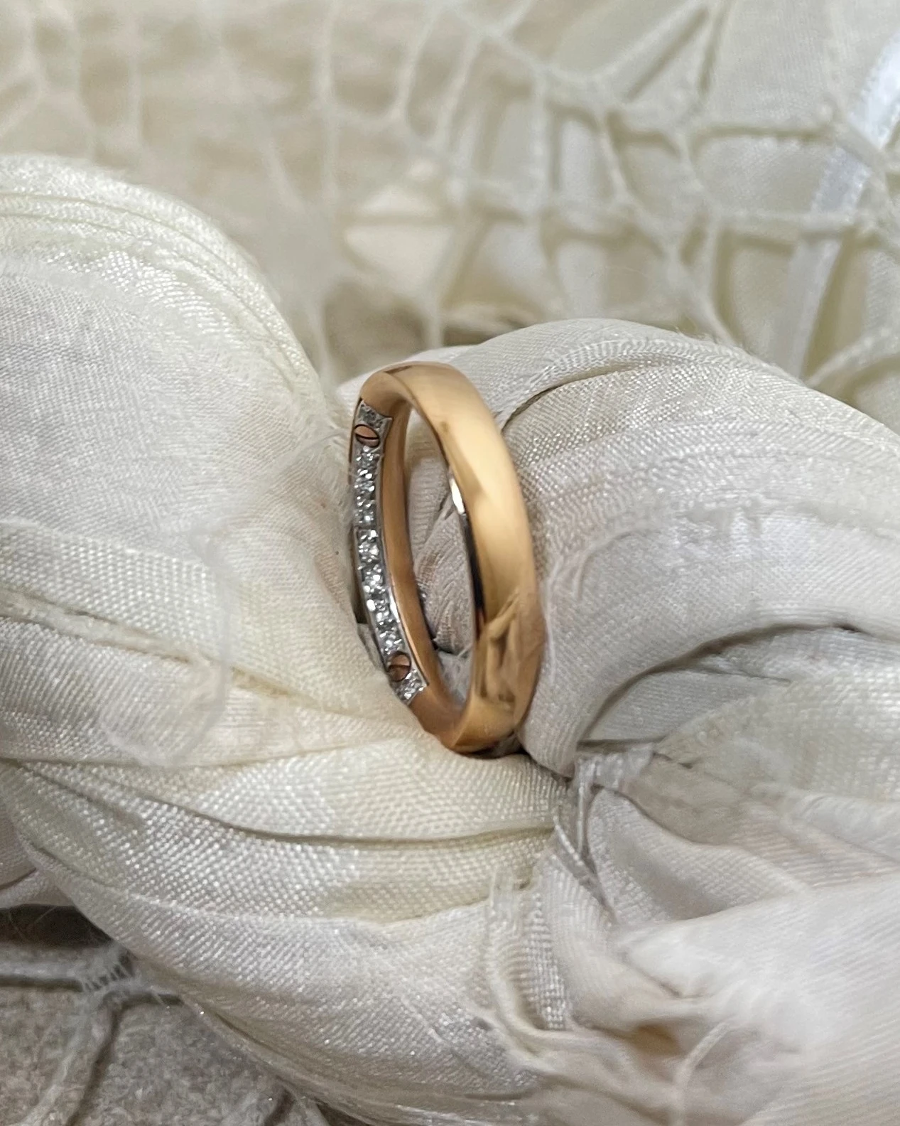 015 Anteo fede in oro rosa con brillanti cod: 0708