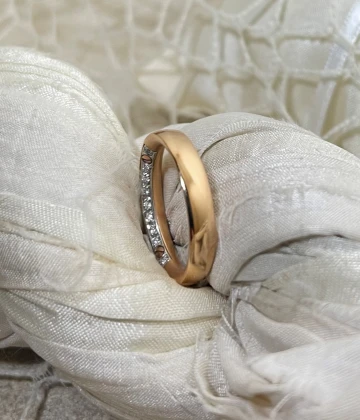 015 Anteo fede in oro rosa con brillanti cod: 0708