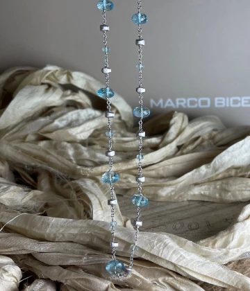 012 Marco Bicego Collana oro bianco e topazi azzurri cod: CB904-TP01 (W-02-410)