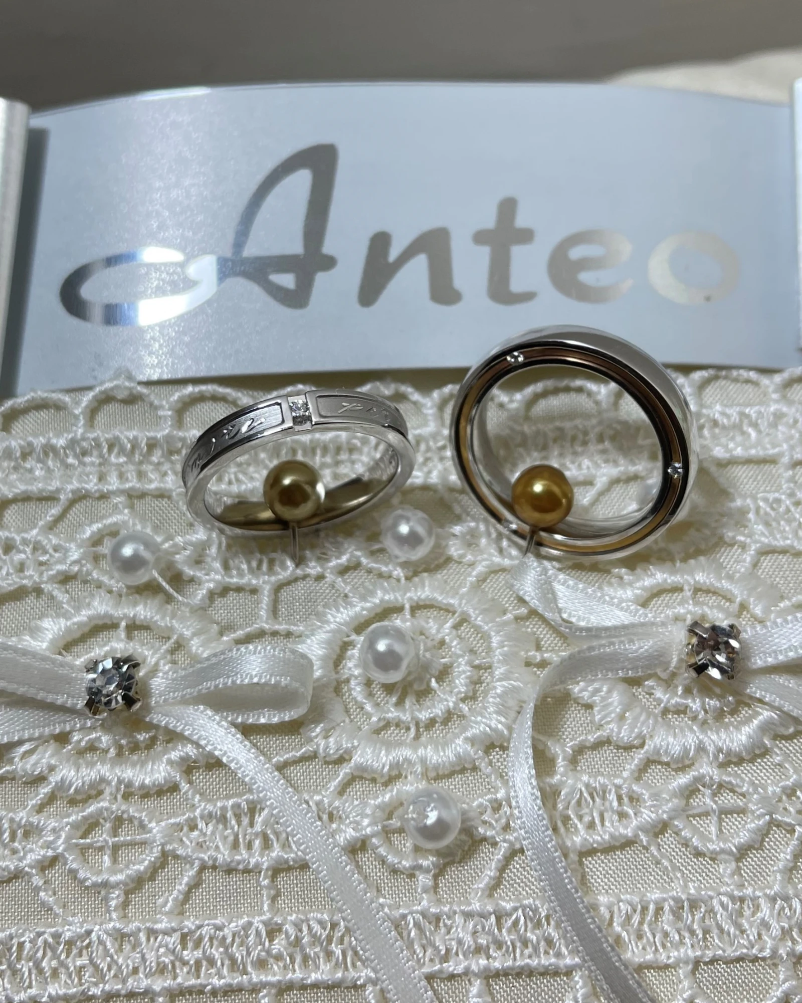 015 Anteo fede in oro bianco con brillanti  cod: 0808