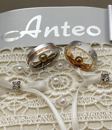 015 Anteo fede in oro bianco e rosa  cod: T167