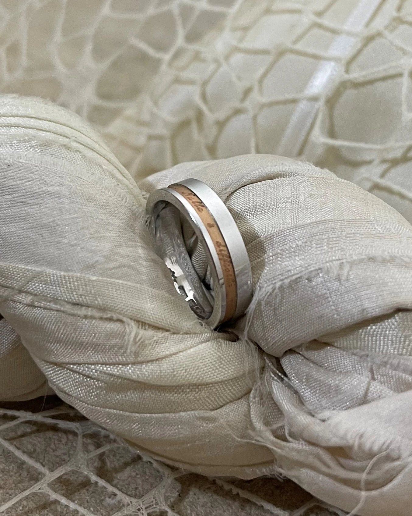 015 Anteo fede in oro bianco e rosa  cod: T167