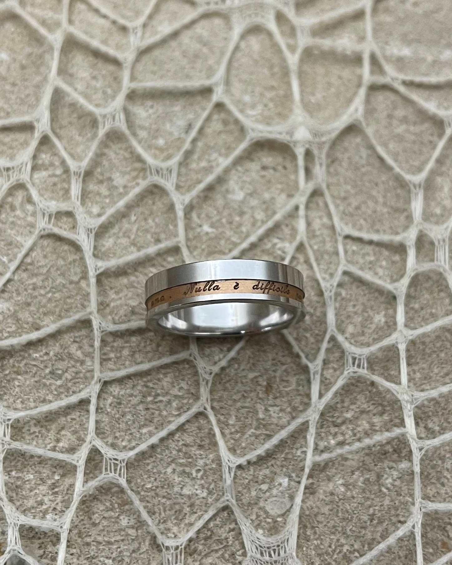 015 Anteo fede in oro bianco e rosa  cod: T167