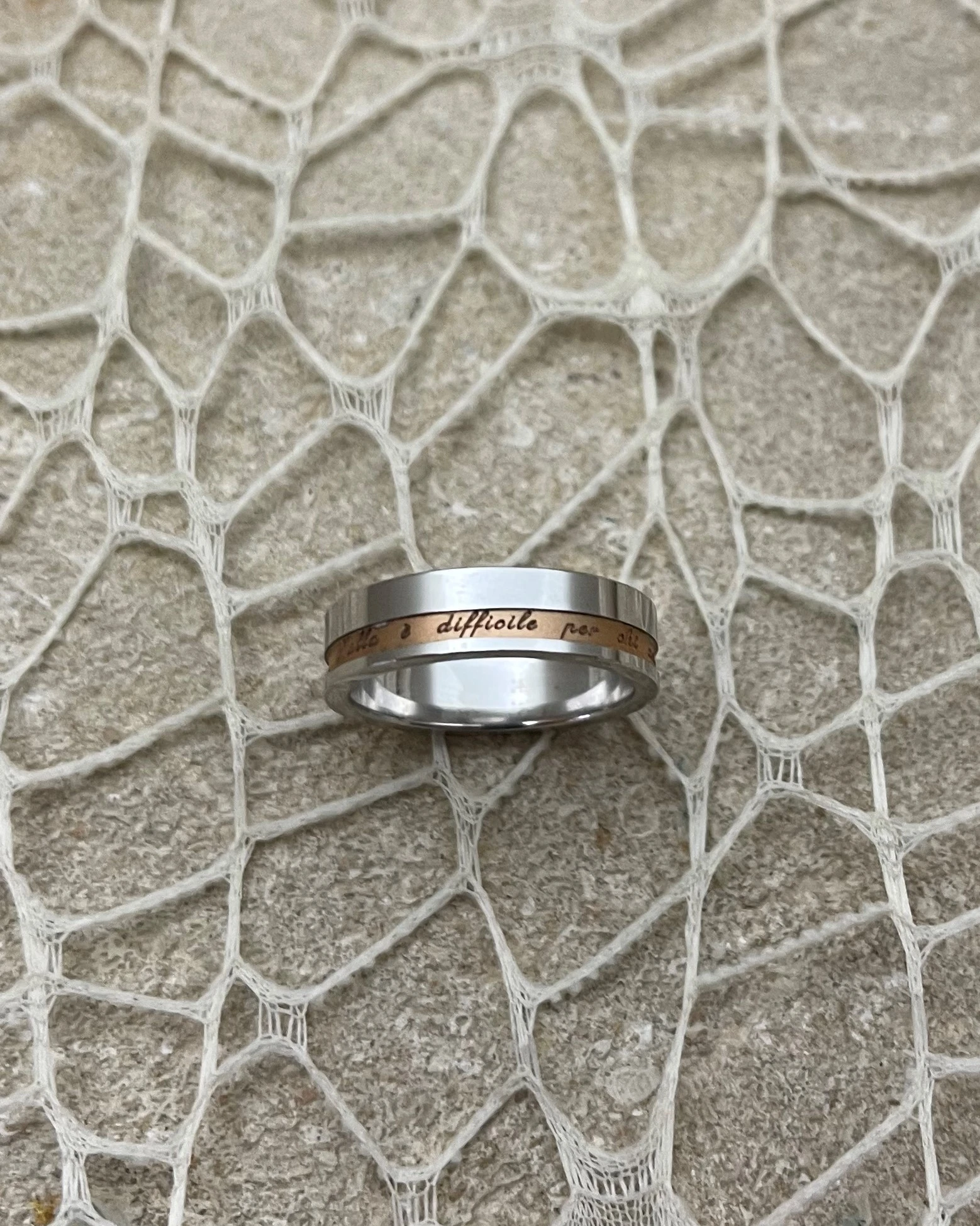 015 Anteo fede in oro bianco e rosa  cod: T167