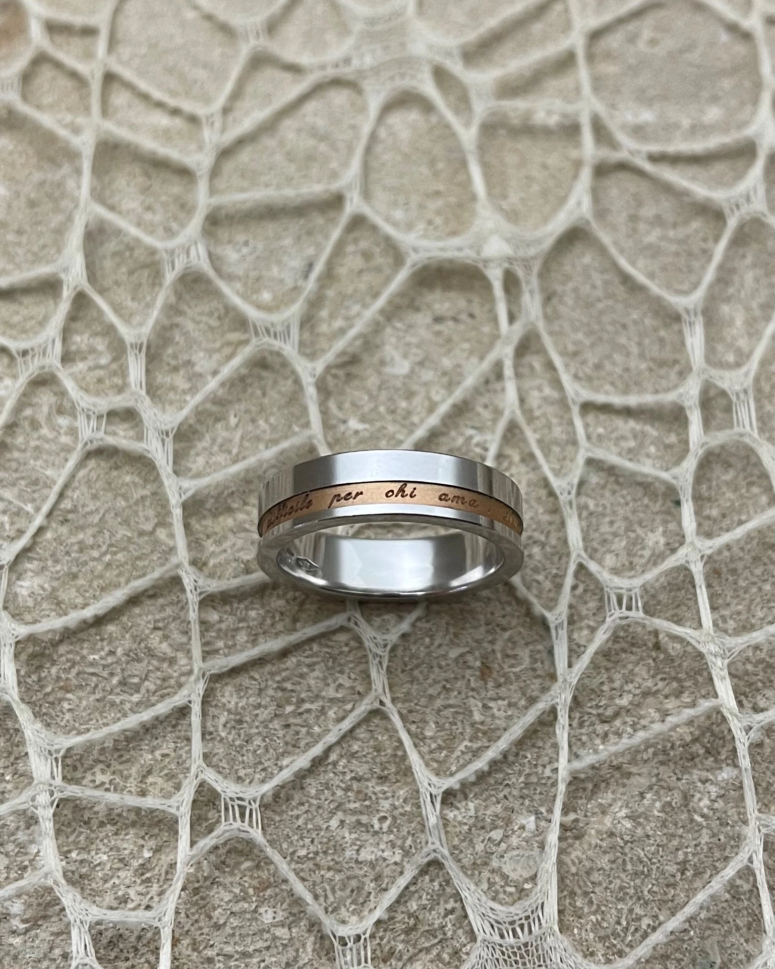 015 Anteo fede in oro bianco e rosa  cod: T167