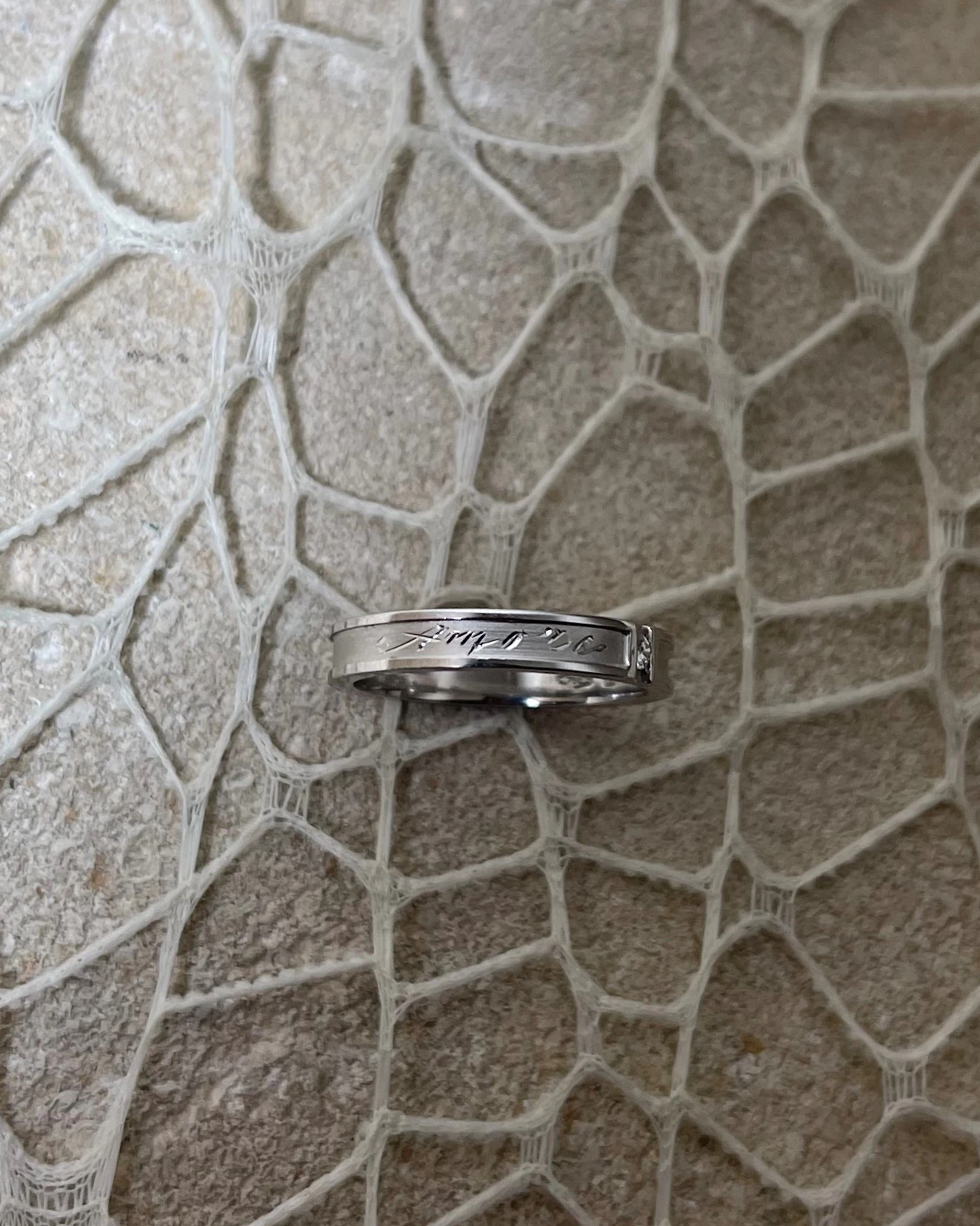 015 Anteo fede in oro bianco con brillanti  cod: 0808