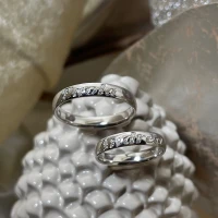 014 Polello fede in oro bianco con brillanti  cod: B3111DB