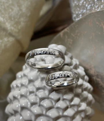 014 Polello fede in oro bianco con brillanti  cod: B3111DB