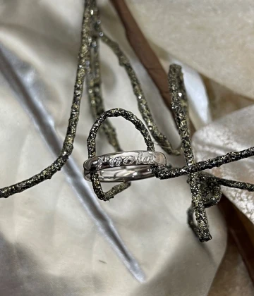 014 Polello fede in oro bianco con brillanti  cod: B3111DB