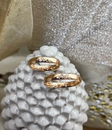 014 Polello fede in oro rosa con brillanti  cod: L3111UR