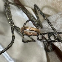 014 Polello fede in oro rosa con brillanti  cod: L3111UR