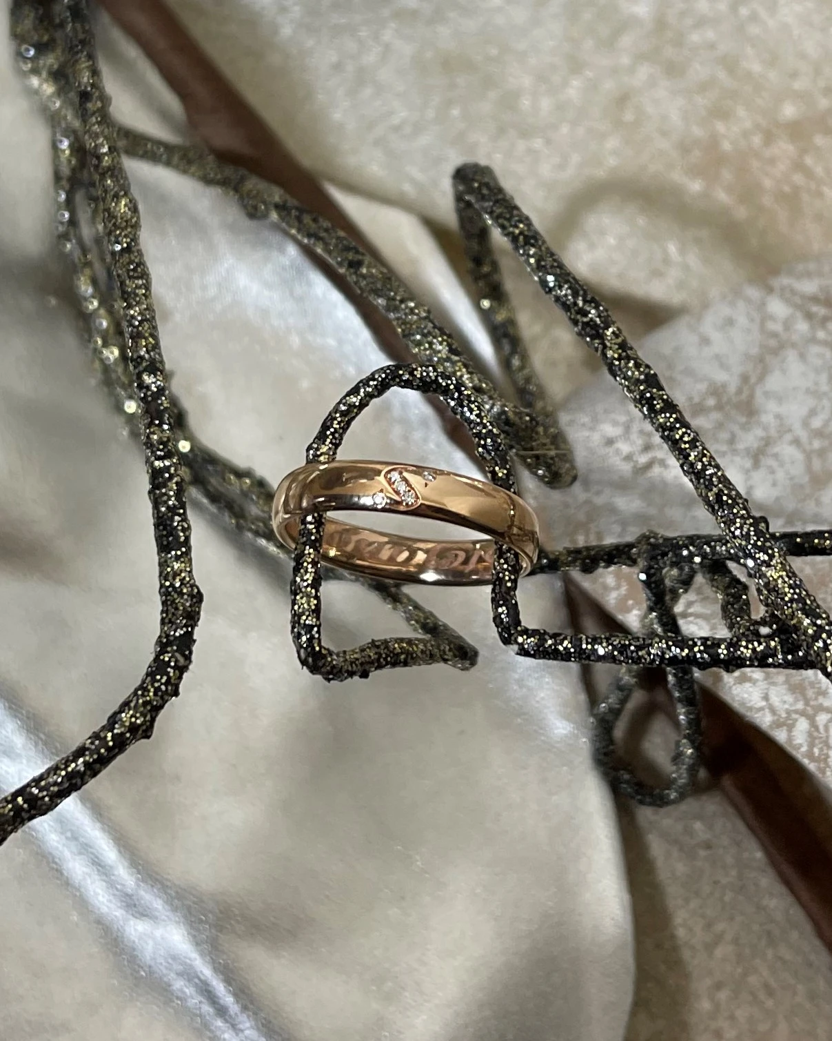 014 Polello fede in oro rosa con brillanti  cod: L3111UR