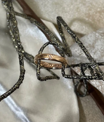 014 Polello fede in oro rosa con brillanti  cod: L3111UR