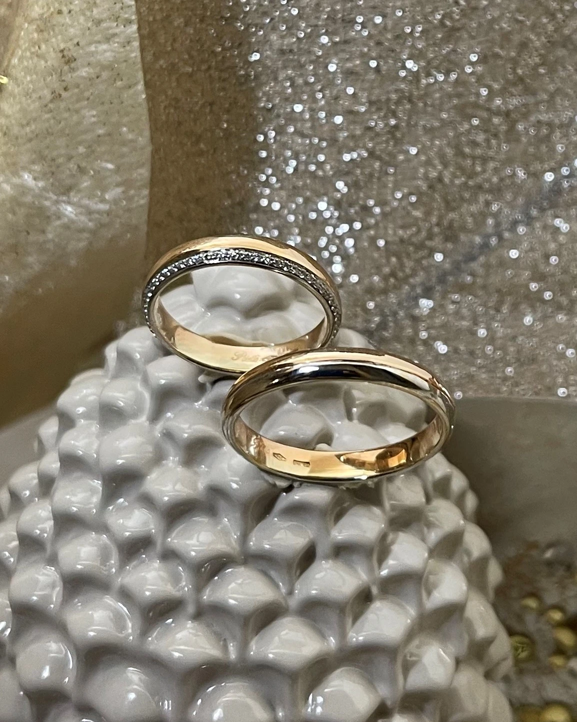 014 Polello fede in oro rosa con brillanti  cod: E3116DBR