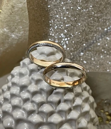 014 Polello fede in oro bianco e rosa cod: B3116UBR