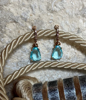 Orecchini argento rosa con topazio e zirconi cod: ESOR466