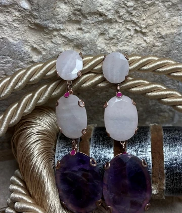 Orecchini argento con pietre naturali cod: NCA7