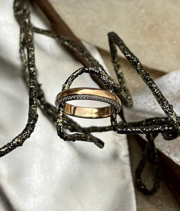 014 Polello fede in oro rosa con brillanti  cod: E3116DBR