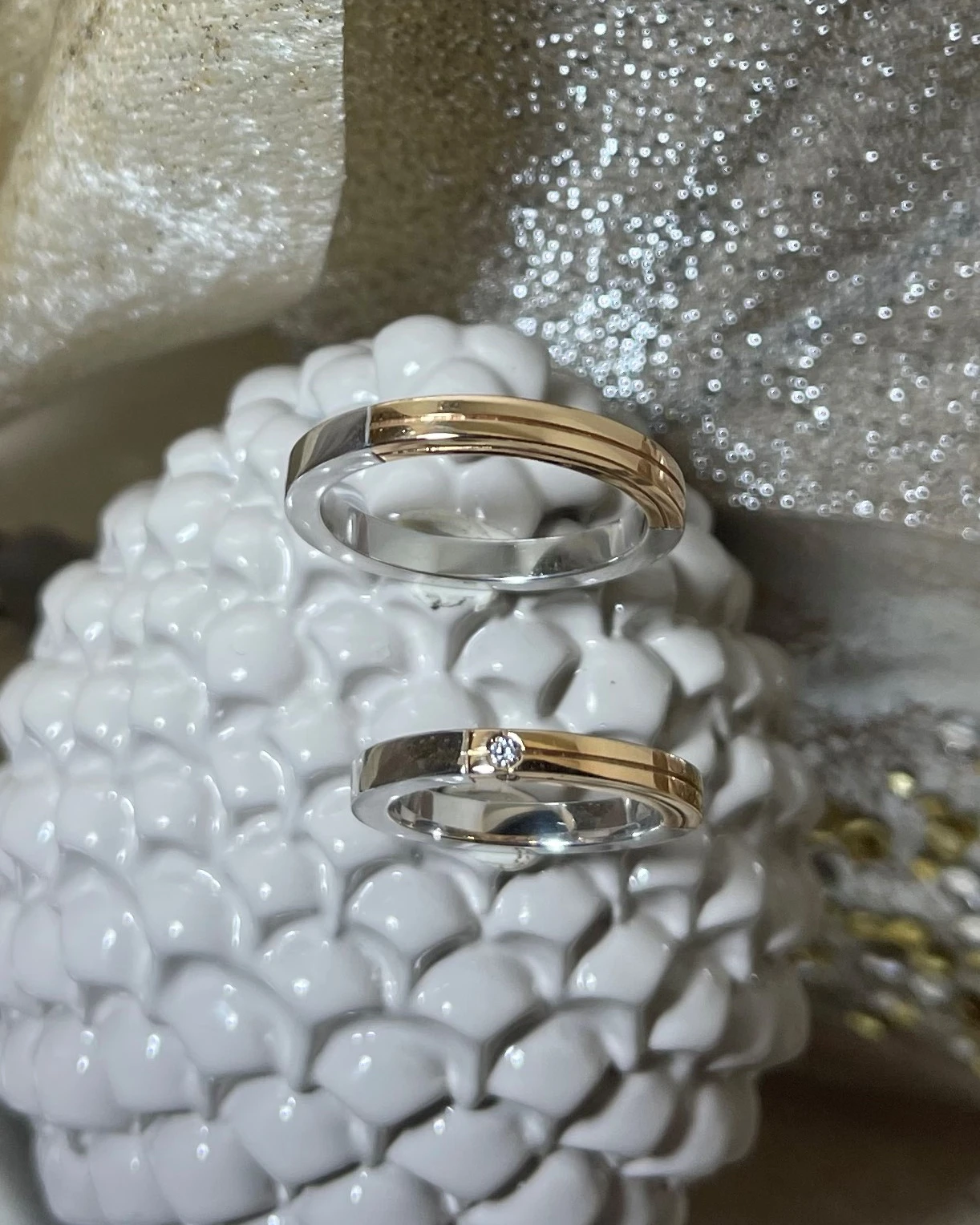 014 Polello fede in oro bianco e rosa cod: G2191UBR