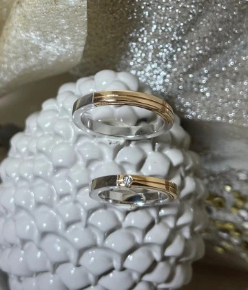 014 Polello fede in oro bianco e rosa cod: G2191UBR