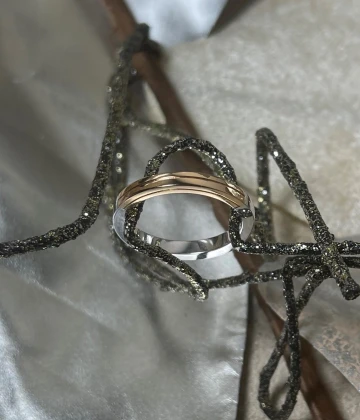 014 Polello fede in oro bianco e rosa cod: G2191UBR