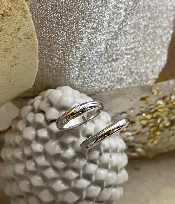 014 Polello fede in oro bianco e rosa cod: G2188UBR